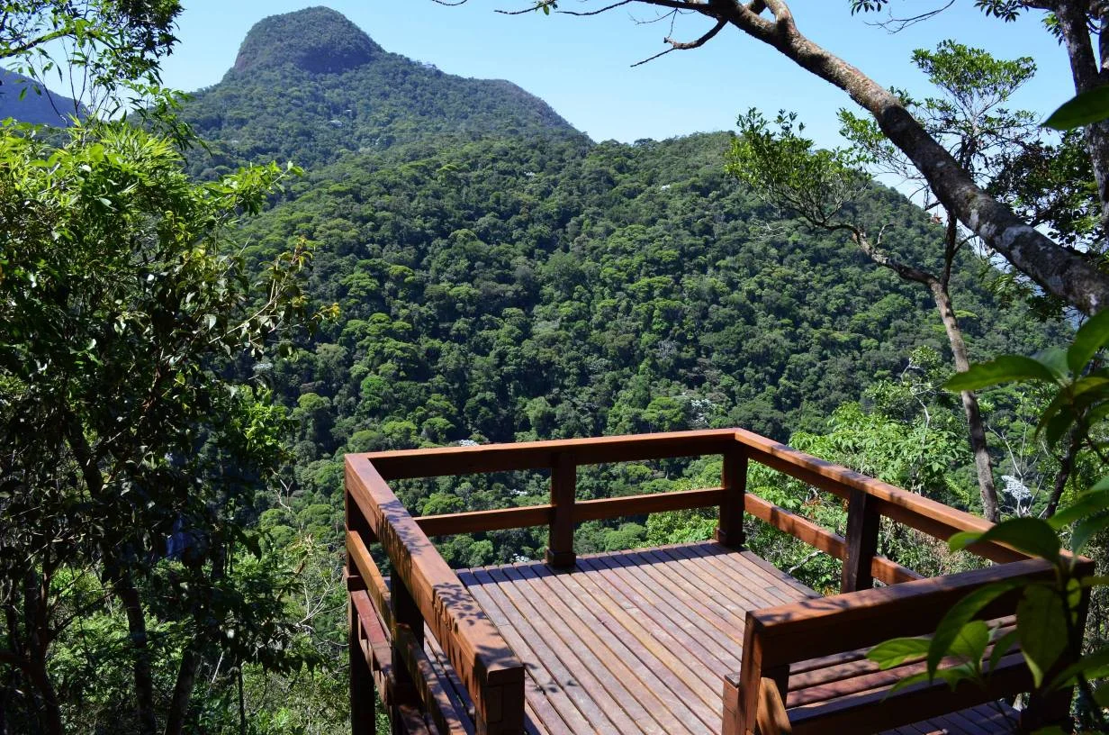 Mirante com vista para a mata da Floresta da Tijuca, no Rio de Janeiro